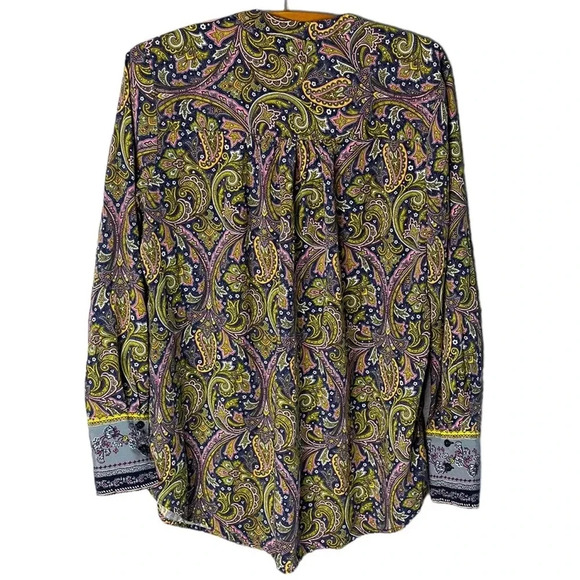 LOFT Women’s Border Paisley Henley Top Size Medium - Picture 9 of 9